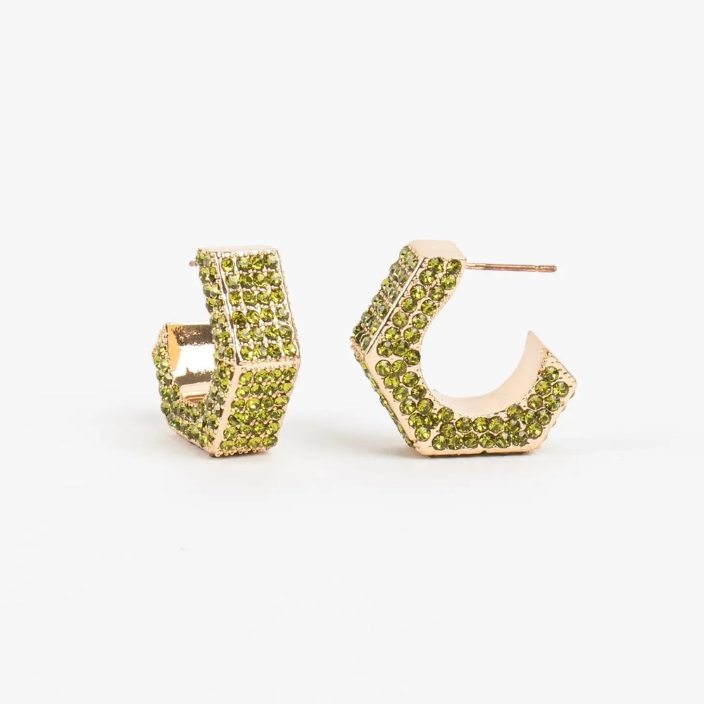 Violet & Brooks Green Brooke Hexagon Hoop